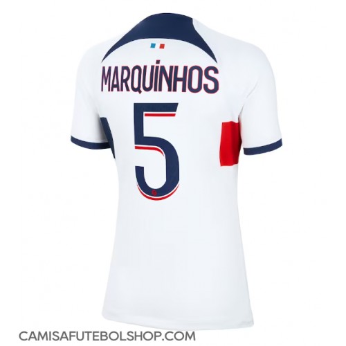 Camisa de time de futebol Paris Saint-Germain Marquinhos #5 Replicas 2º Equipamento Feminina 2023-24 Manga Curta